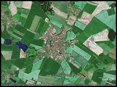 Moravsk Budjovice foto z orbity